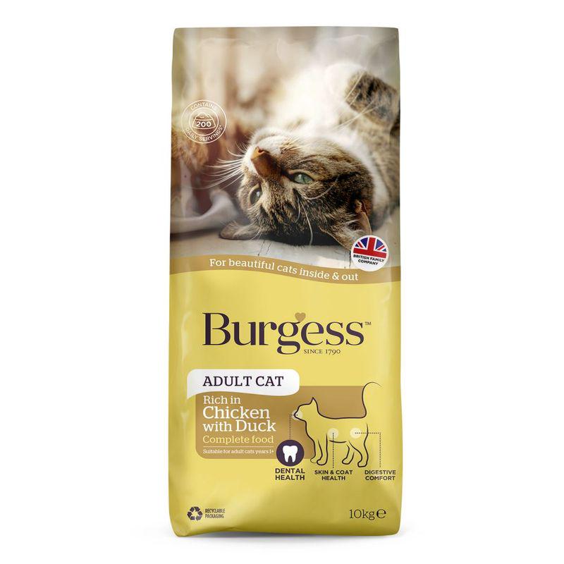 Burgess cat food rich in chicken
