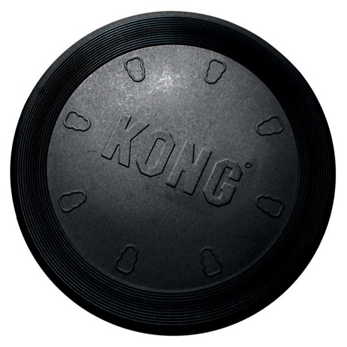 Black KONG dog toy on a white background