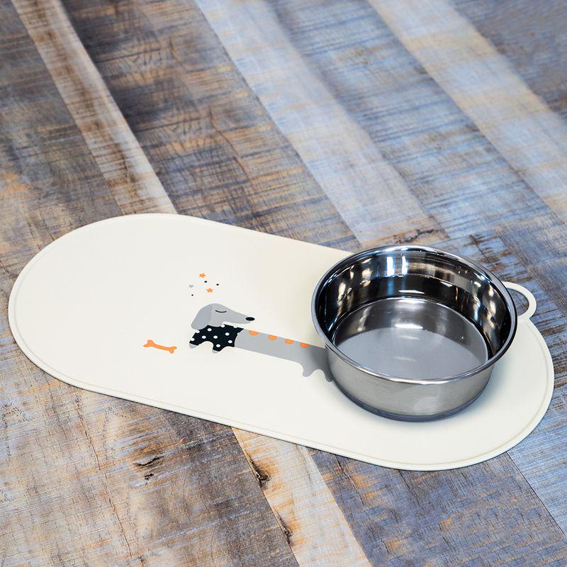 Silicone dog bowl mat
