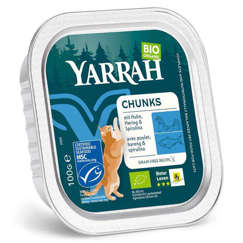 Yarrah Organic chunks mit huhn, hering& spirulina