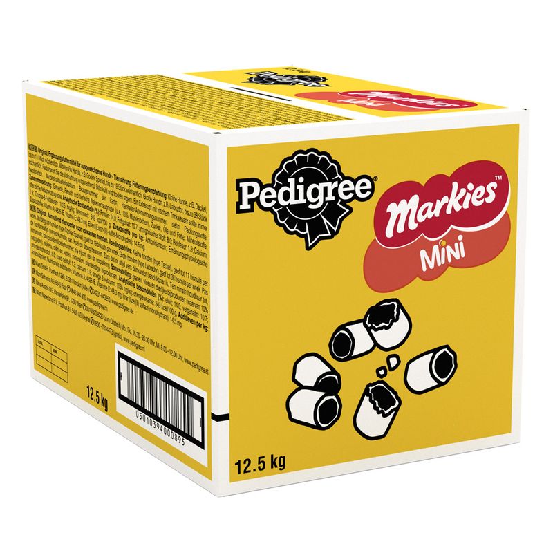 Pedigree Markies Mini dog food packaging on a white background