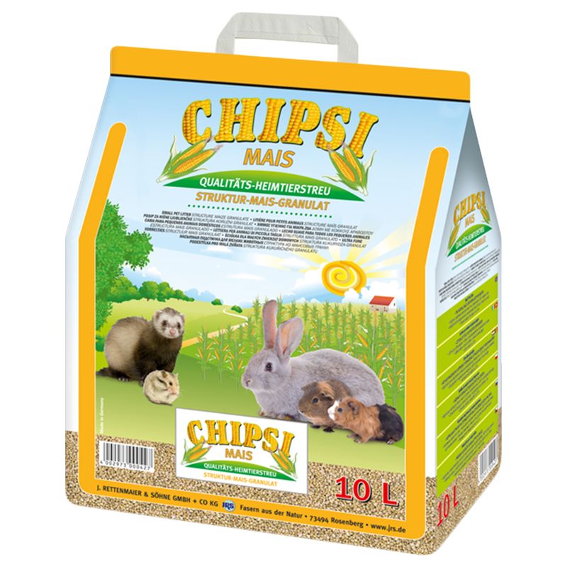 Chipsi animal feed bag with images of small animals on a white background