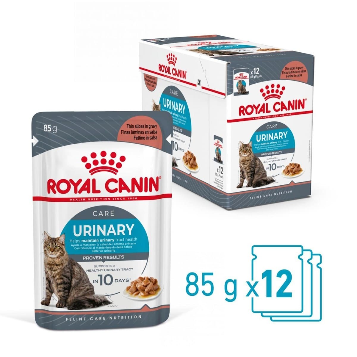 Royal Canin Urinary Care Adult Wet Cat Food in Gravy – 12 × 85 g Pouches