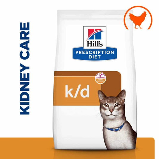 Hill's Prescription Diet k/d Kidney Care cat food package on a white background