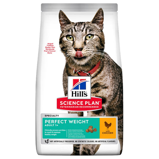 Bag of Hills Science Plan cat food with a cat on the label