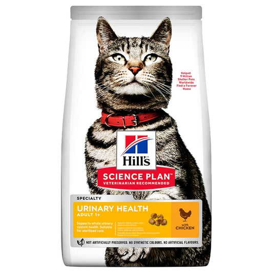 Bag of Hills Science Plan cat food with a cat illustration on a white background