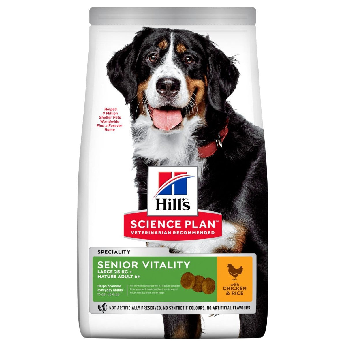 Hill's Science Plan dog food package with a large dog on the label
