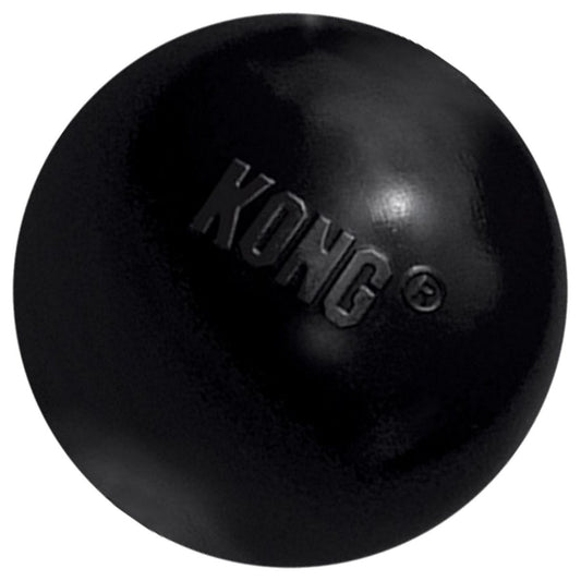Black KONG dog toy on a white background