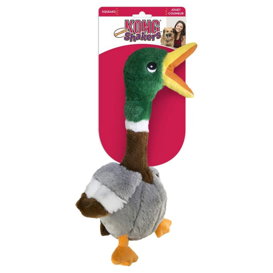 Kong Shakers duck-shaped dog toy on a white background