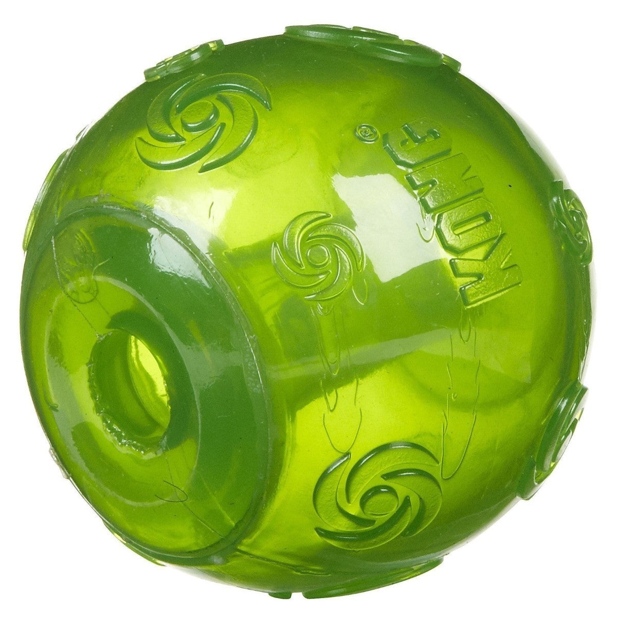 Green KONG dog toy on a white background