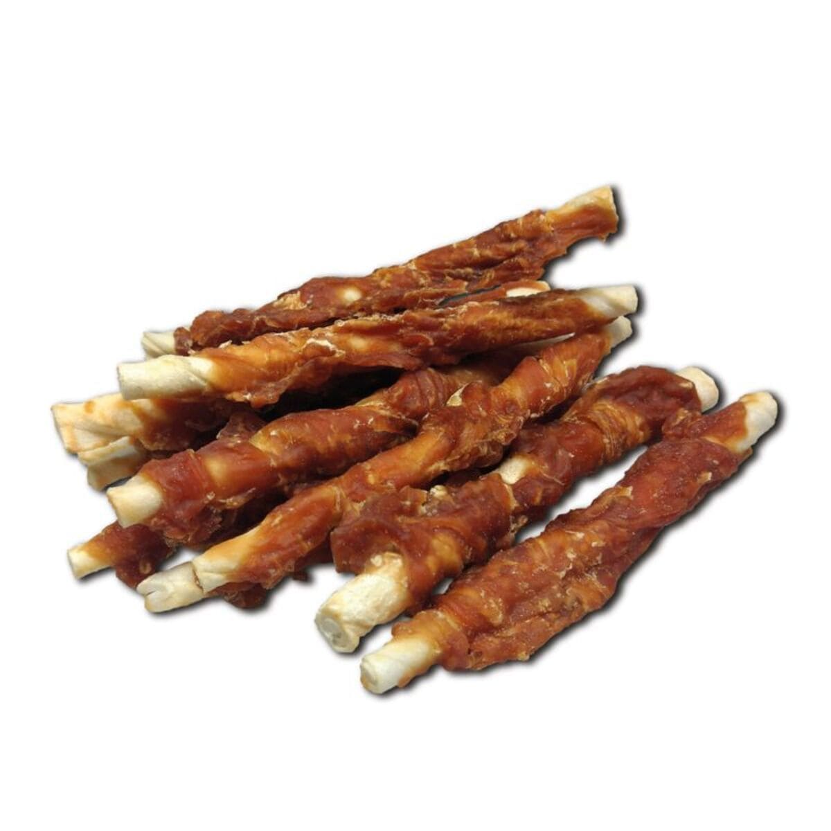 Dog chew sticks on a white background