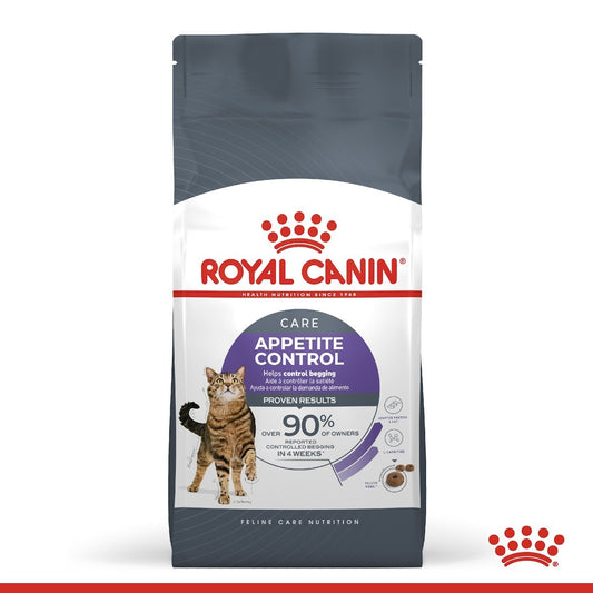 Royal Canin Appetite Control cat food package on a white background