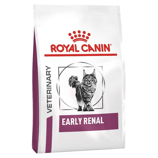 Royal Canin Veterinary Diet Early Renal cat food package on a white background