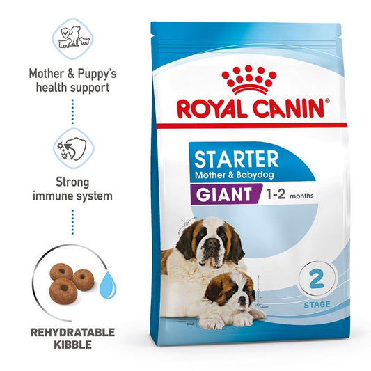 Royal Canin Starter Mother & Babydog Giant dog food package on a white background