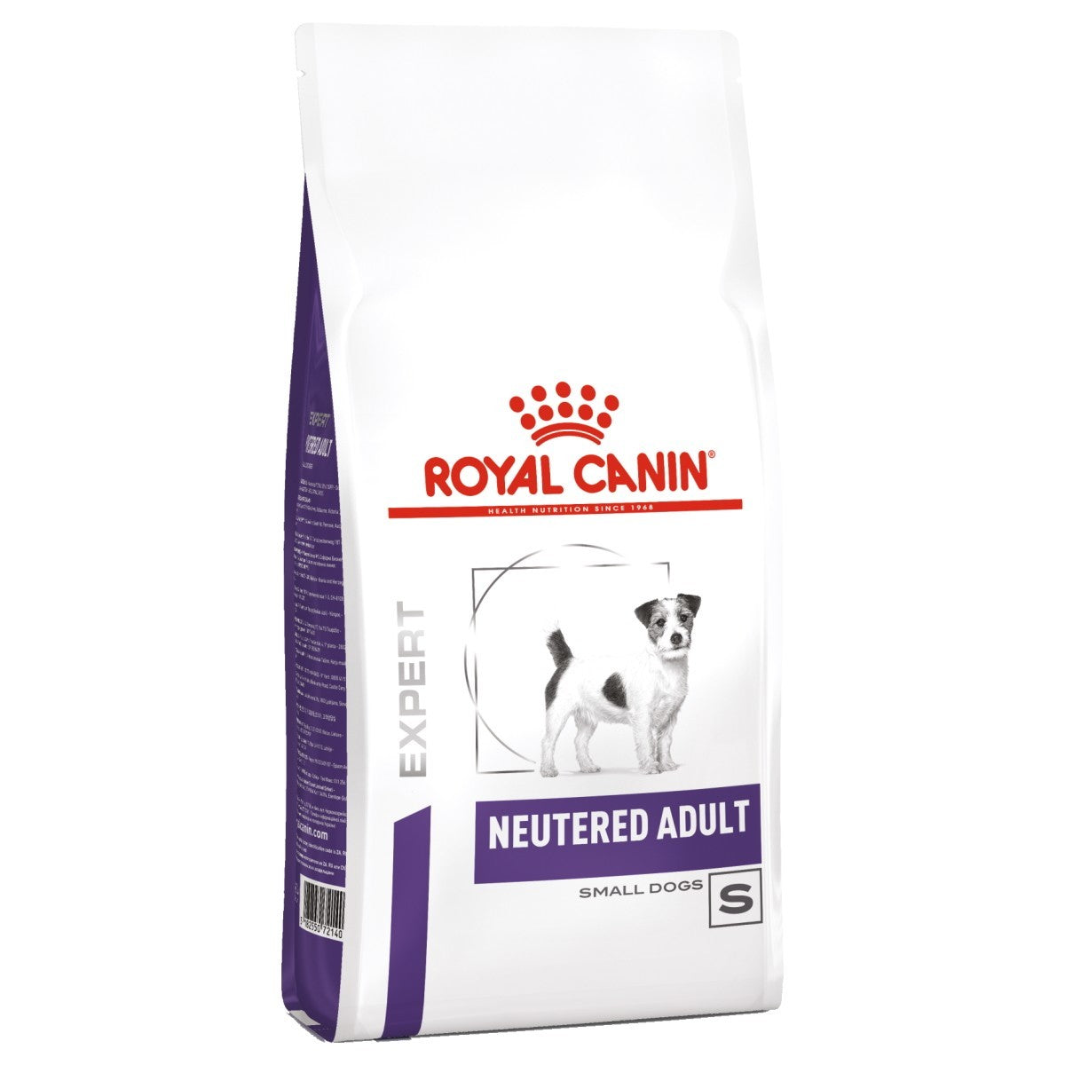 Royal Canin Expert Neutered Adult Small Dogs food packaging on a white background