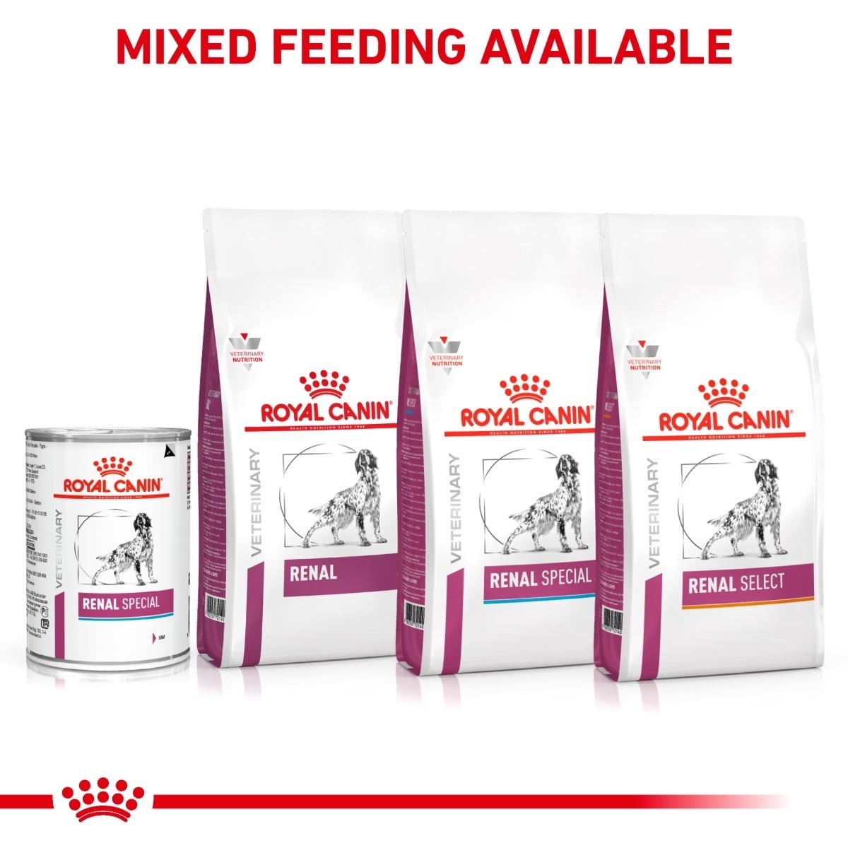 Royal Canin Veterinary Diet Renal products on a white background