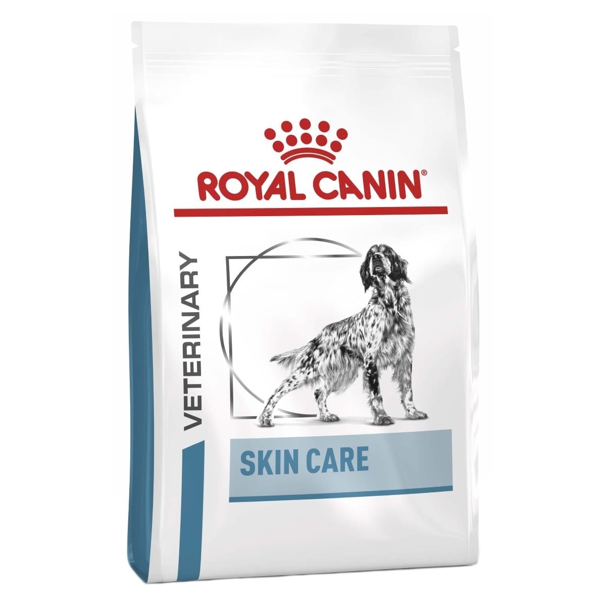 Royal Canin Veterinary Diet Skin Care dog food package on a white background