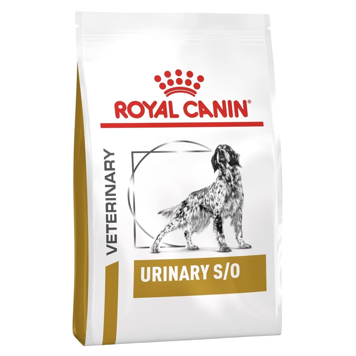Royal Canin Veterinary Urinary S/O dog food packaging on a white background