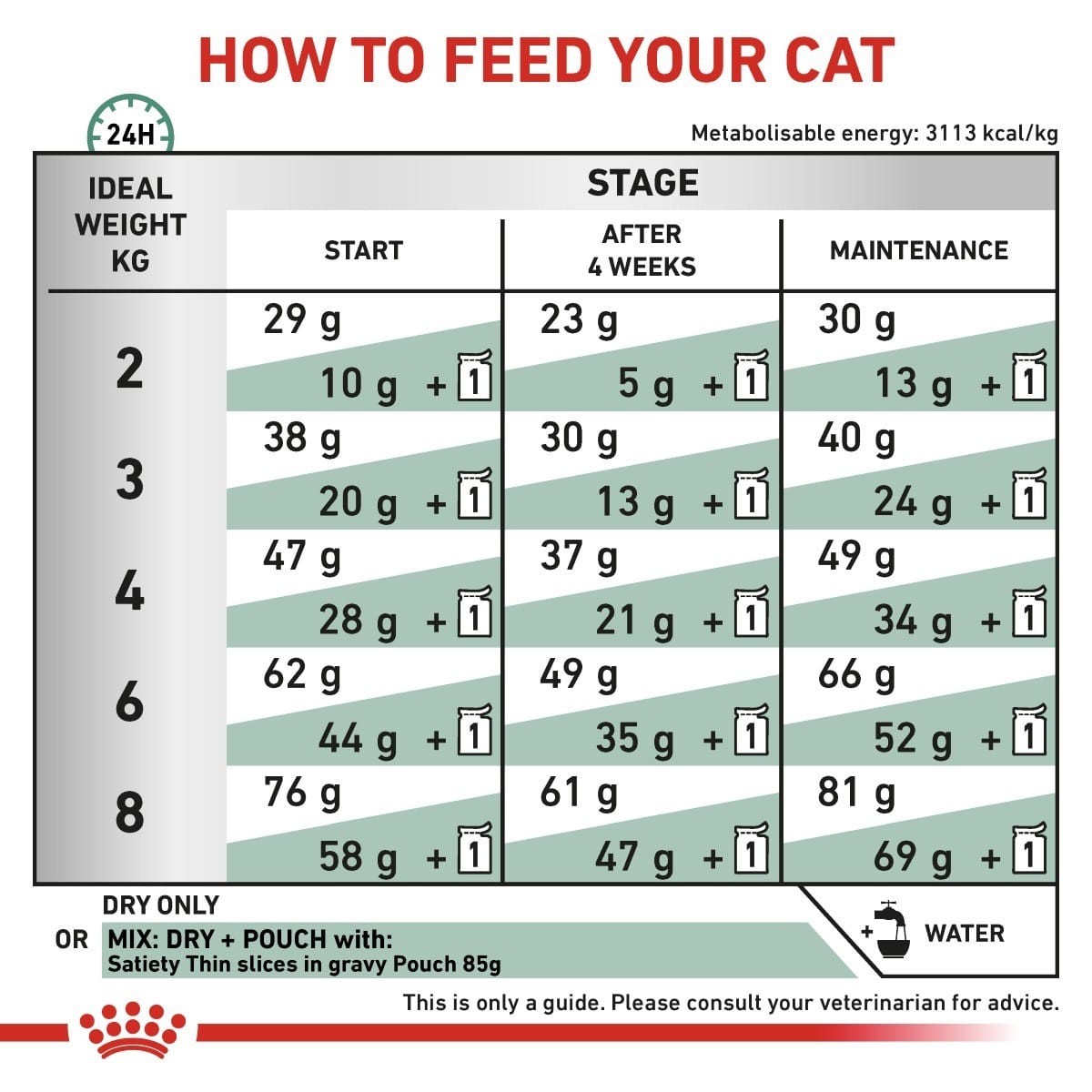 Cat food feeding chart指导如何喂养您的猫