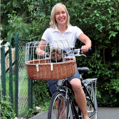 Wicker bicycle basket
