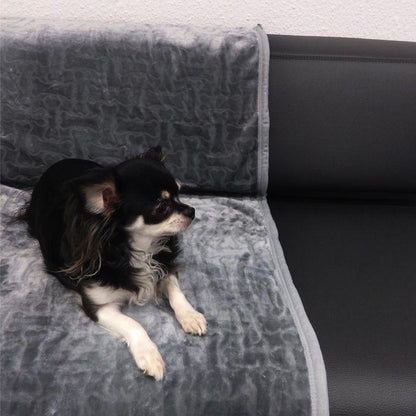 Grey pet throw with bone design