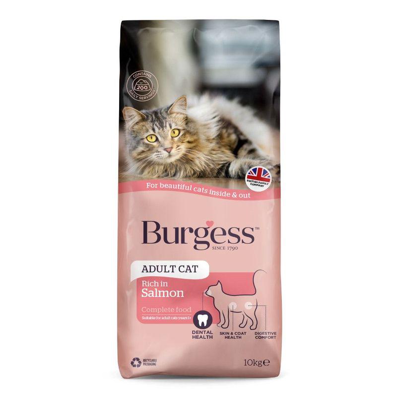 Salmon-rich cat kibble Burgess