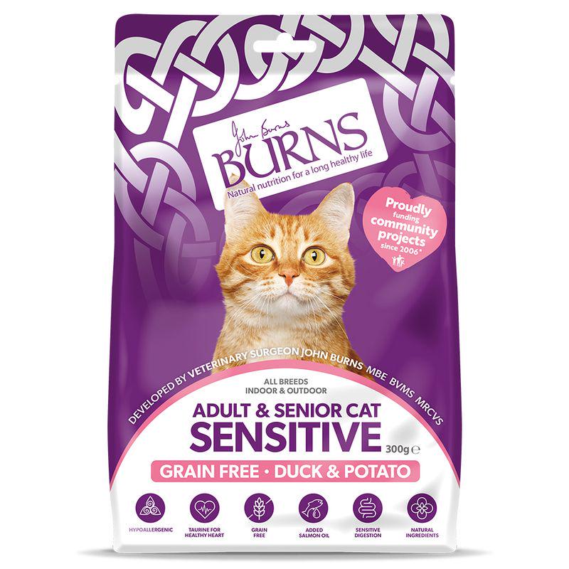 Burns Adult and Senior Cat Sensitive Grain-Free Duck and Potato