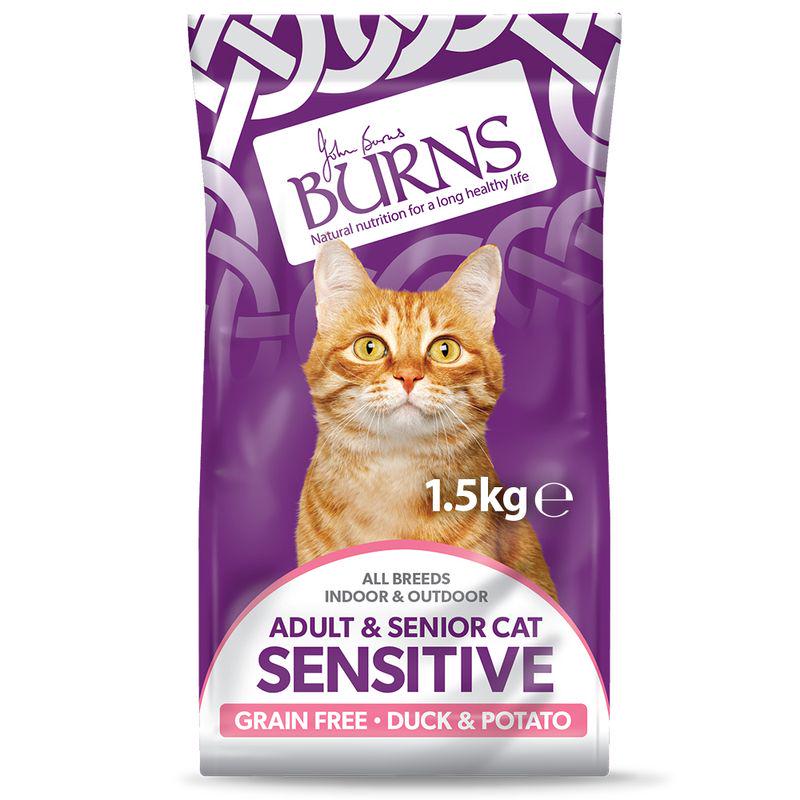 Burns Adult and Senior Cat Sensitive Grain-Free Duck and Potato