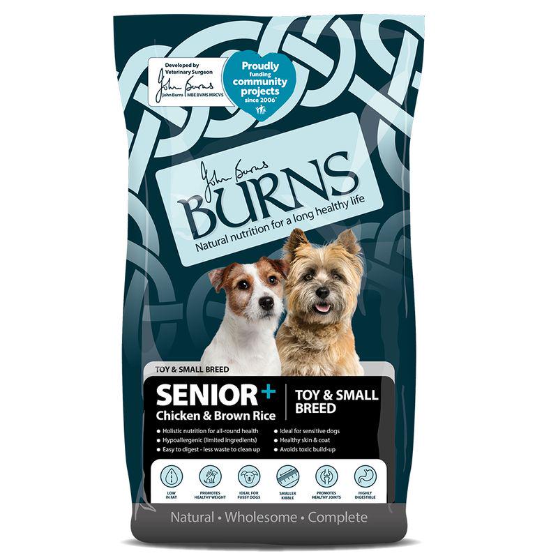 Burns Senior+ Toy and Small Breed - Chicken and Brown Rice