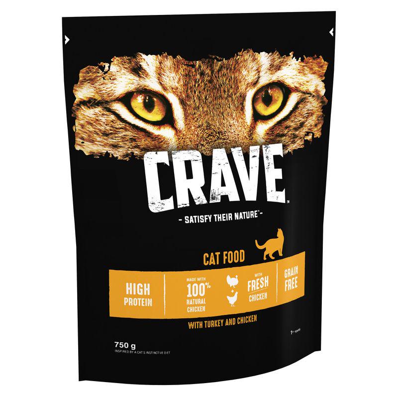 CRAVE Adult Turkey and Chicken Dry Cat Food