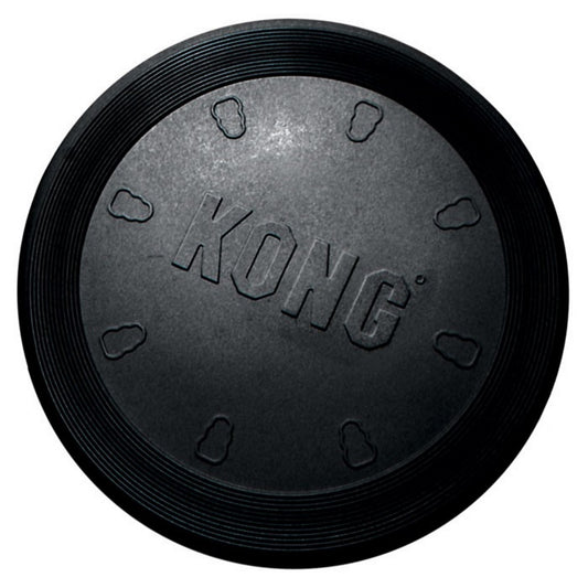 Black KONG dog toy on a white background