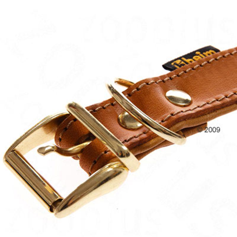 Adjustable buffalo leather dog collar