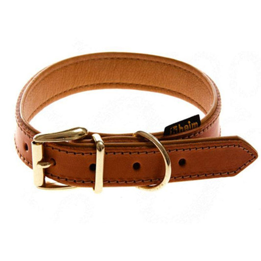 Cognac brown dog collar with buckle