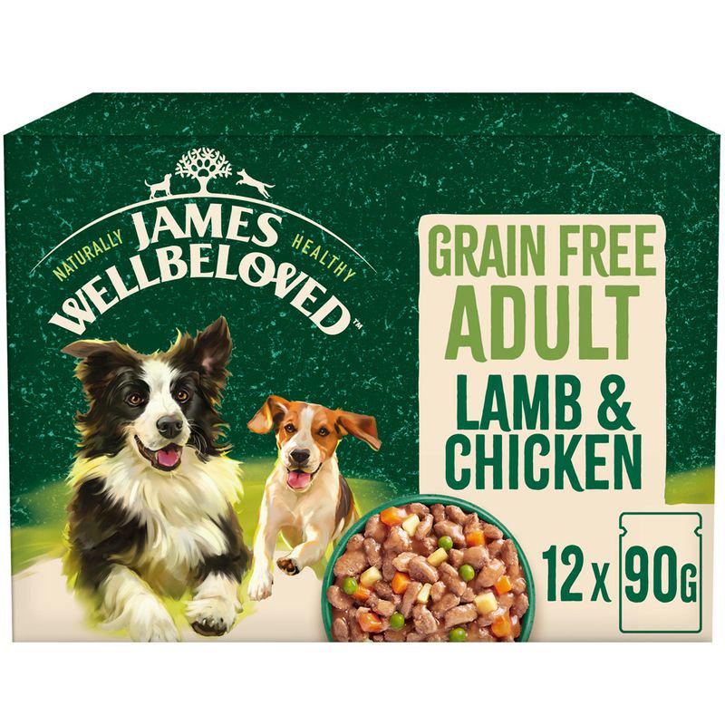 James Wellbeloved Adult Hypoallergenic Grain Free Pouches - Lamb and Chicken in Gravy