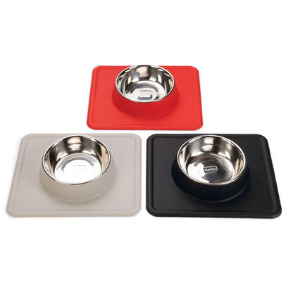 Stainless steel dog bowl with silicone