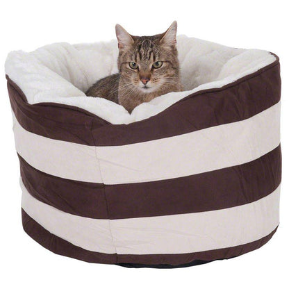 Cream dark brown pet bed