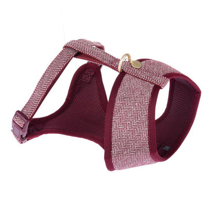 Burgundy dog harness