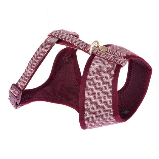 Burgundy dog harness