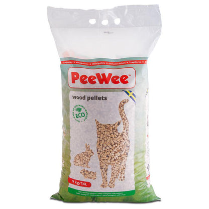 Wood pellets cat litter