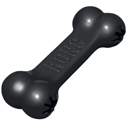Black KONG dog toy on a white background