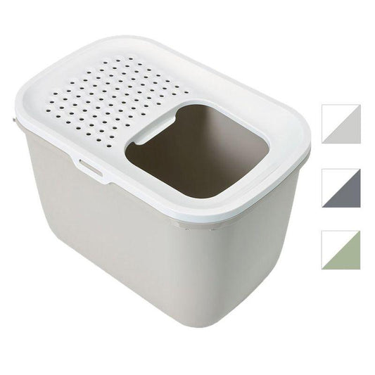 Cat litter box with door