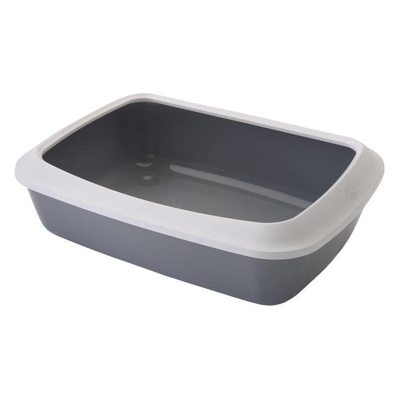 Litter tray with raised edge