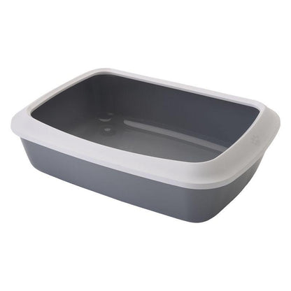 Litter tray with raised edge