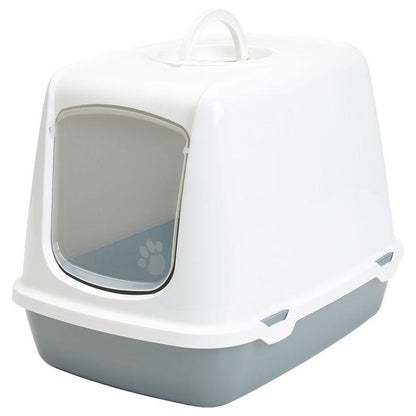 Covered cat litter box