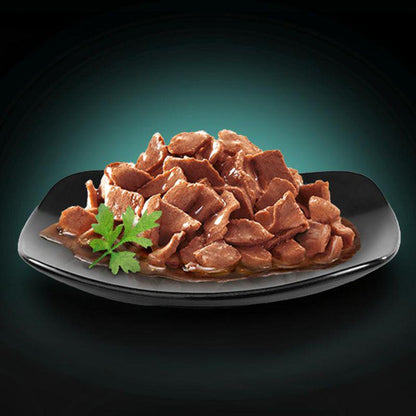 Gourmet cat food pouches