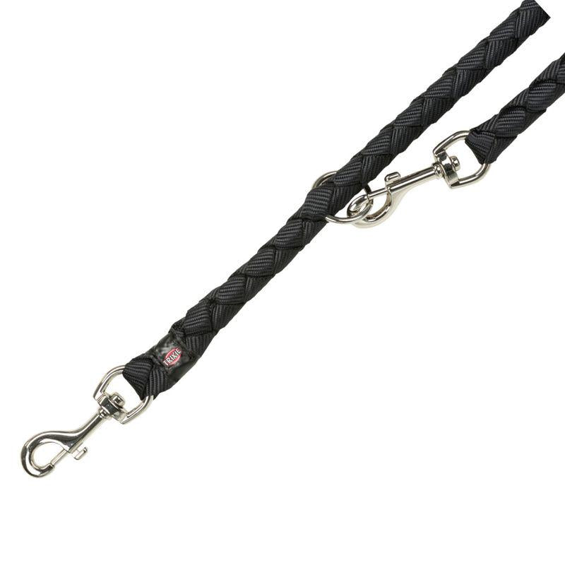 Adjustable black dog leash