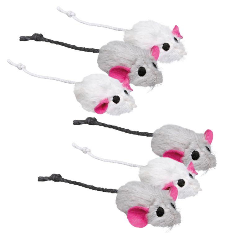 Trixie Toy Plush Mice, 6-pack