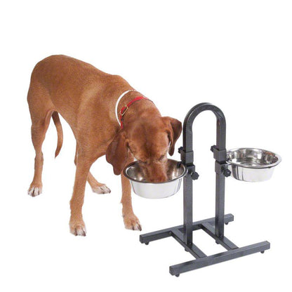 Raised dog feeding bowls