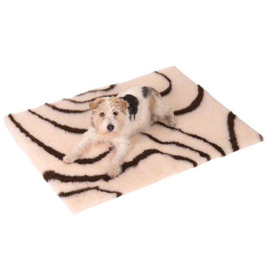 Cream brown fleece bed
