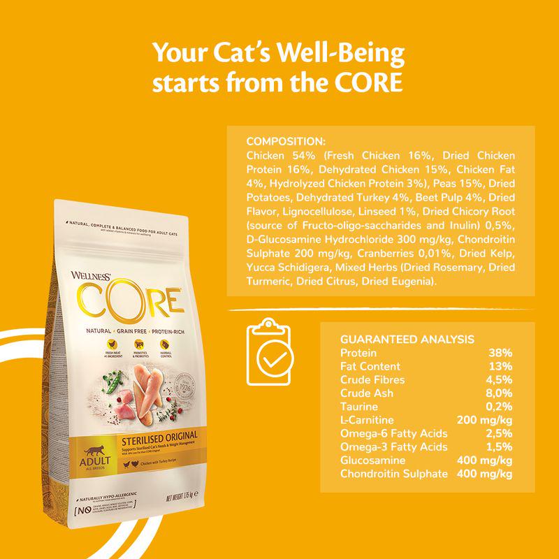 Wellness Core Adult Sterilised Original Dry Cat Food